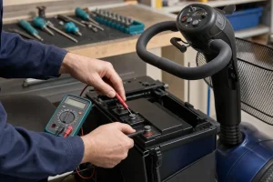 Testing battery voltage with a multimeter. battery b517dc7204c644d7